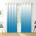thumbnail image 2 of Nanqianyi Light Blue Ombre Blackout Curtains for Bedroom, 42 x 63 Inch Length Thermal Insulated Blue White Gradient Drapes for Living Room, 2 Panels with Grommet, 2 of 7