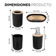 thumbnail image 2 of Accesorios de Baño 4 Piezas | Juego para Baño Moderno de Bambu | Juego de Accesorios de Plastico | Conjunto de 4 piezas para Baño, 2 of 5