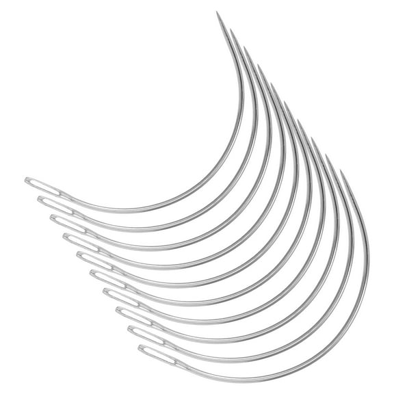 100 Pcs Weaving Needle Curved Sewing Needles Hair Interior Heavy Duty Woven Silver