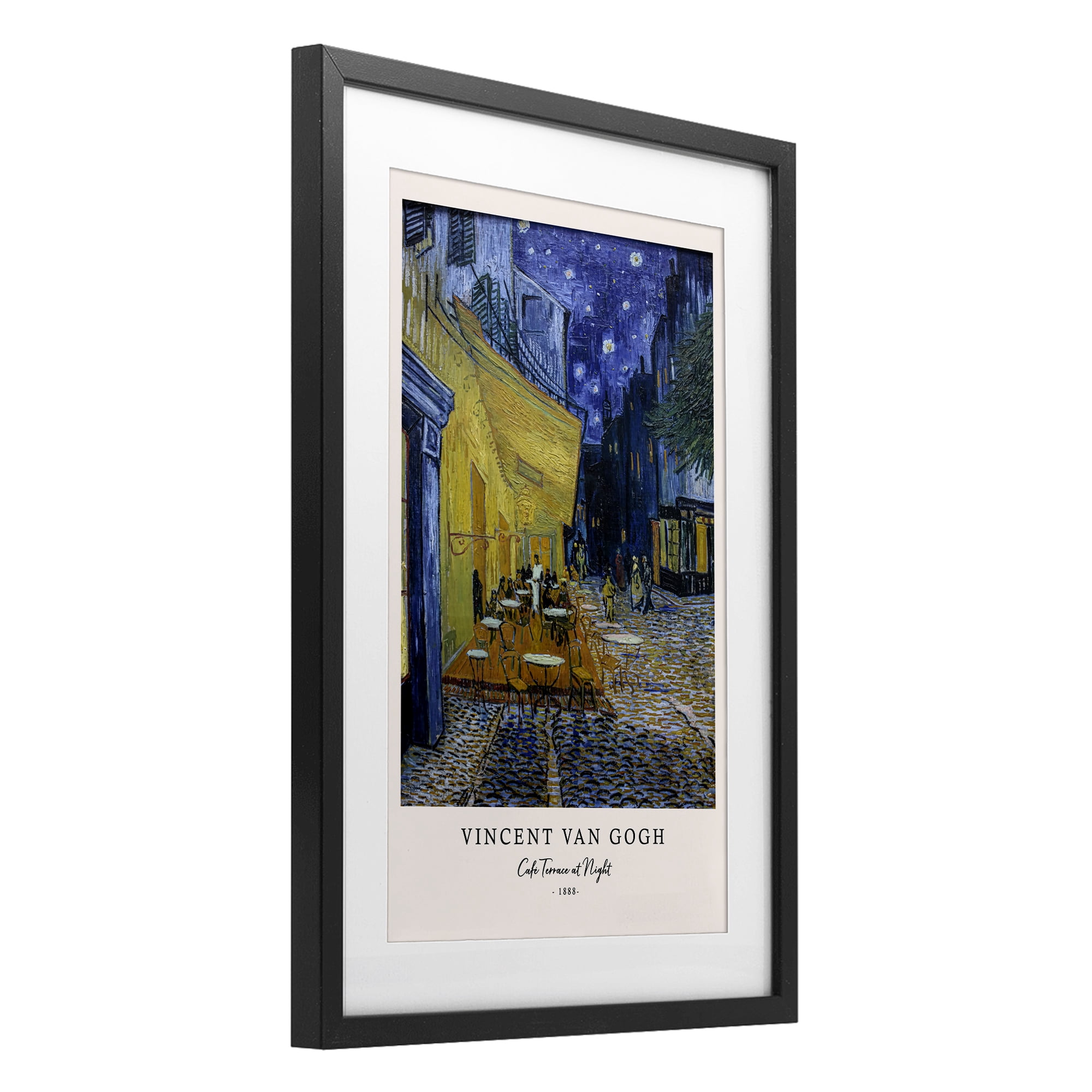 Stupell Industries Classic Cafe Terrace At Night Black Framed Print Under Glass, design by Vintage Hustle
