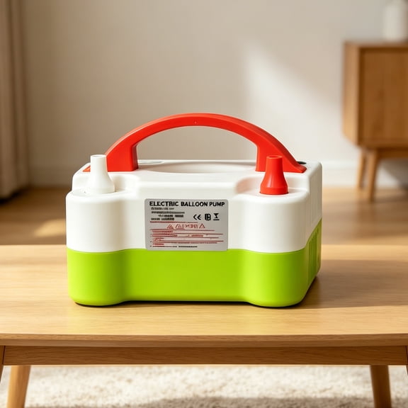 Portable Double-Nozzle Electric Balloon Pump - Rose Red, Rapid Inflation for Parties & Decorations