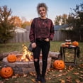 thumbnail image 4 of Womens Vintage Tie Dye Sweatshirt Halloween Crewneck Long Sleeve Pullover Witch Graphic Casual Fall Top Ginger M, 4 of 6