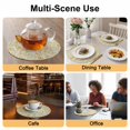 thumbnail image 2 of Yellow Flowers Round 15 Inch Placemats Set of 2, Country Pastoral Floral Leaves Vines HeatResistant Non Slip Place Mats for Dining Table, Wipeable Braided Kitchen Table Mats for Housewarming, 2 of 9