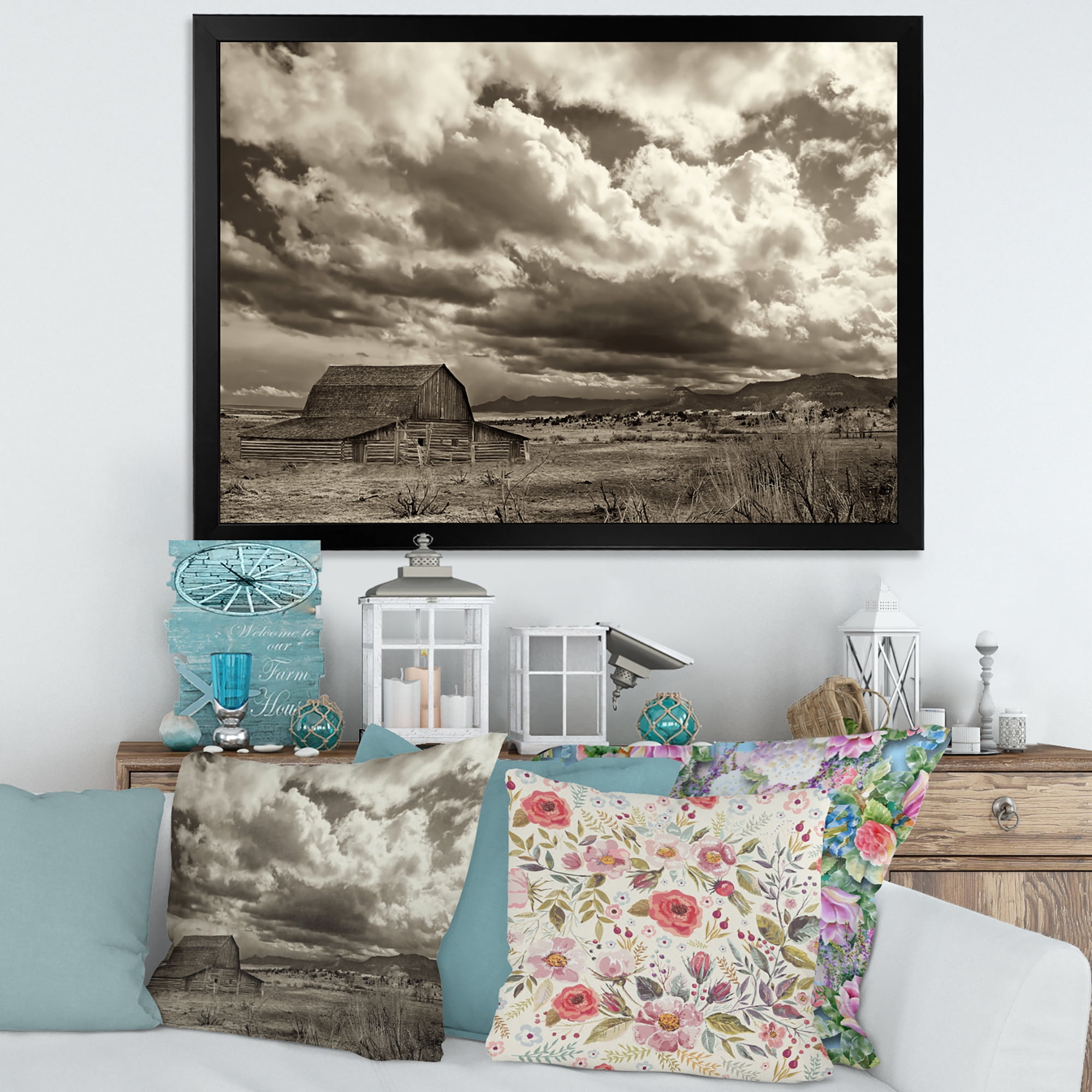 Designart 'Clouds After The Rain On The Prairie' Traditional Framed Art Print