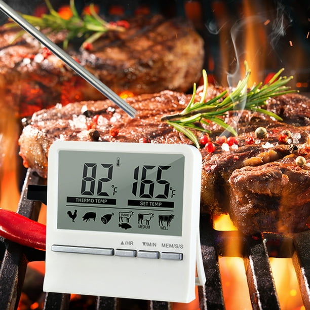 Bbq Meat Thermomètre Sans Fil 4 Sondes Rétro-Éclairage avec Minuterie  Barbecue Grill Four Cuisine Cuisson Viande Thermomètre Fonction d’alarme
