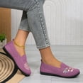 thumbnail image 6 of IEMIEMIEM Orthopedic Dress Shoes for Women Arch Support Flower Embroidered Non Slip Slip on Work Shoes Wide Width Knitted Mesh Stretch Volleyball Shoes Comfortable 2026 Foam Shoes Purple 9 Wide, 6 of 6