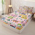 thumbnail image 2 of Erosebridal Cartoon Colorful Camper RV Zipper Twin Comforter Sets with Fitted Sheet and 2 Pillowcases,Pine Tree Camping Zipper Bedding Set For Boys,Pink Reversible,4 Pieces, 2 of 7