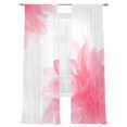 thumbnail image 2 of Gradient Bohemian Floral Sheer Curtains 84 Inches Long 2 Panels Pink Flower Translucent Decor Light Filtering Semi Sheer Window Curtains Drapes for Bedroom Living Room 52"x84", 2 of 7