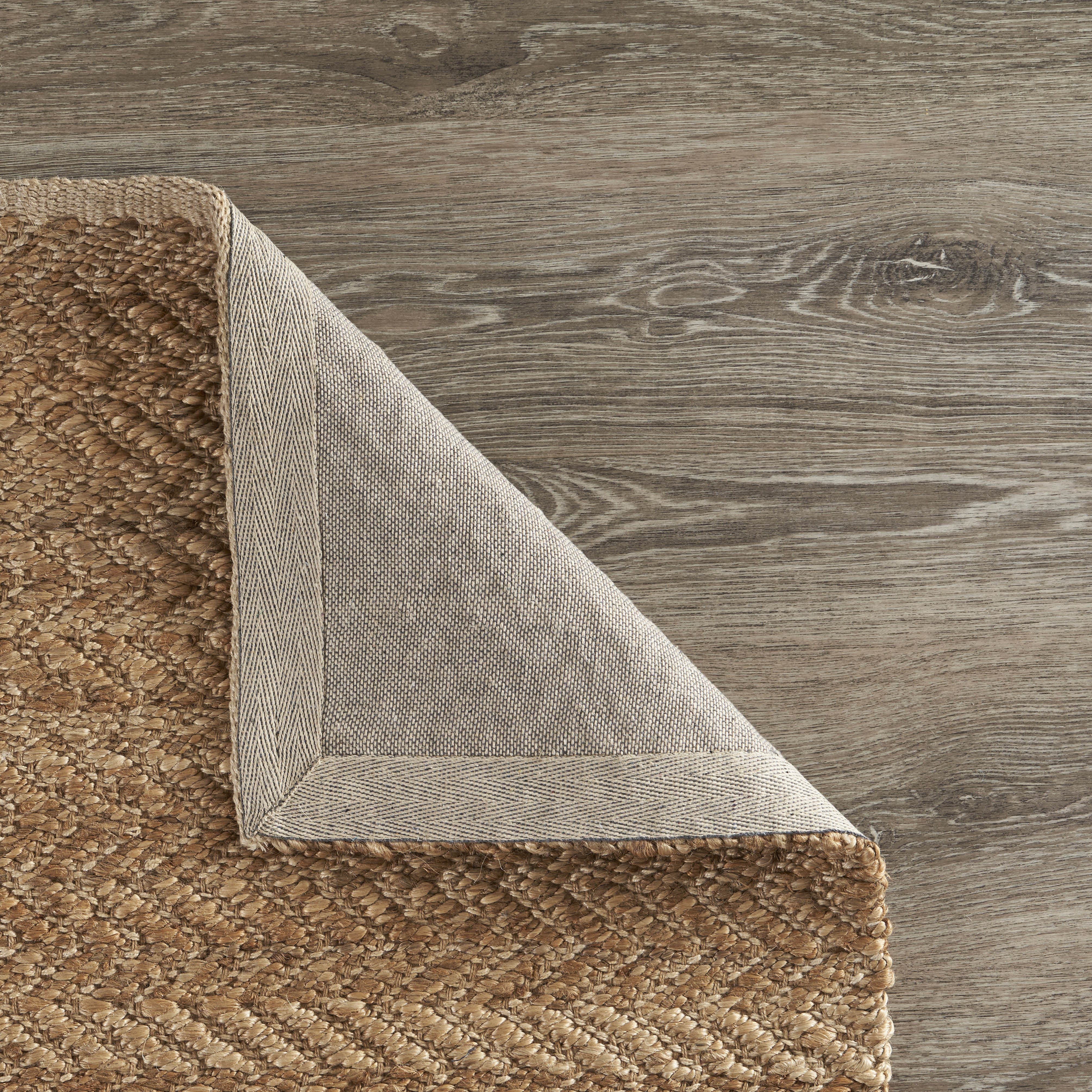 LR Home Natural Jute with Detailed Chevron Threading Area Rug&nbsp;, Natural, 9' x 12'