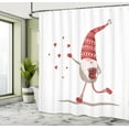 thumbnail image 4 of Ambesonne Valentines Day Shower Curtain, Happy Gnome Hearts, 69"Wx84"L, Warm Taupe and Pale Maroon, 4 of 4