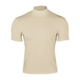 thumbnail image 4 of IYYVV Mens Casual Turtleneck Mock Neck T Shirt Slim Fit Short Sleeve Summer Basic Tops Beige 3XL, 4 of 8