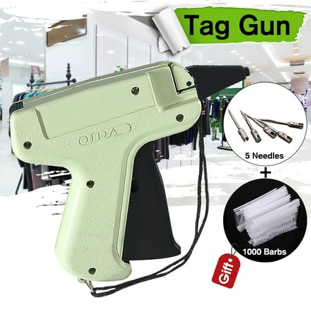 - Clothes Regular Garment Price Label Tagging Tag Gun + 5 Needle labeltagging + 1000 Barbs Pins Kit