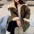 thumbnail image 5 of Women's Winter Puffer Coat Sherpa Fleece Lined Warm Parka Jacket Overiszed Stand Collar Zip Up Insulated Outwear, 5 of 6