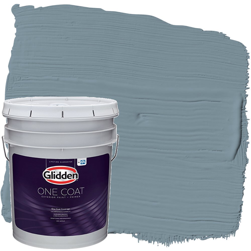 Glidden One Coat Exterior Paint and Primer, Chalky Blue / Blue, 5
