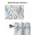 thumbnail image 6 of Blue Grey Botanical Bathroom Window Curtain, Spring Floral Summer Farmhouse Light Filtering Coffee Kitchen Curtains, Bedroom Living Room Curtains 2 Panel 84"x63", 6 of 6