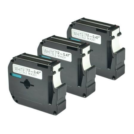 Brother Pt 70 Label Maker GREENCYCLE 3PK 12mm 8m Black on White MK231 M231 M-K231 Label Tape Compatible for Brother P-touch PT-100 PT-110 PT-65 PT-70 PT-80 PT-88 PT-90 Label Maker ()