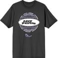 thumbnail image 3 of No Fear Lavender Grid Globe With Logo  Adult Charcoal Crew Neck Short Sleeve Tee-XS, 3 of 4