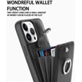 thumbnail image 2 of for iPhone 14 Pro Max Case Wallet, Card Holder Kickstand Mental Ring Leather for iPhone 14 Pro Max Case + Screen Protector, Card Slot iPhone 14 Pro Max Case for Girls Women -Black, 2 of 12