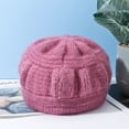 thumbnail image 6 of Valora Women Winter Warm Knit Hat Wool Ski Caps With Visor Pink, 6 of 7