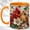 Orange, variant on Cardinal Flower Coffee Mug, White Blossom Mug, Ceramic 11 oz