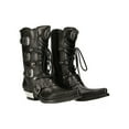 thumbnail image 2 of NEW ROCK M-7993-S1 WESTERN COWBOY BOOTS Black Leather Buckle Heavy Biker Shoes 41, 2 of 6