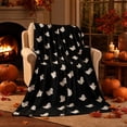 thumbnail image 2 of Under 1 dollar Halloween Savings Ghost Print Halloween Flannel Throw Blanket Soft Lap Cover for Sofa Bed office Camping Naps Multi-Purpose Holiday Decor Blanket Halloween Decorations indoor Outdoor, 2 of 7