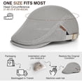 thumbnail image 6 of Men's Mesh Flat Cap,Breathable Mesh Summer Hat,Adjustable Beret Ivy Caps Newsboy Hat for Cabbie Driving Fishing, 6 of 8