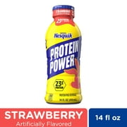 Nestle Nesquik Protein Power Strawberry Protein Milk Drink, Ready to Drink, 14 fl oz Bottle