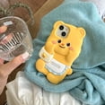 thumbnail image 3 of Case for iPhone 15 Pro,Cute 3D Kawaii Phone Cases Funny Butter Bear Angel Cartoon Cover with Keychain Soft Silicone Gel Drop Protection Case Women Girls for iPhone 15 Pro, 3 of 7