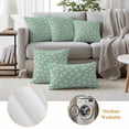 thumbnail image 6 of Autumn Leaf Outdoor Waterproof Pillow Covers, Green Maple Fallen Leaves Solid Color Decorative Square Throw Pillowcase Sofa Cushion Sham for Patio/Couch/Chair, 20"x20" 2 Pack, 6 of 8