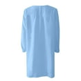 thumbnail image 4 of Jinhomg Cotton Linen Dress for Women Plus Size Comfy Long Sleeve V-Neck Midi Dresses Basic Solid Casual T Shirt Dress Vacation Beach Dress Light Blue XXXL, 4 of 5