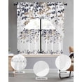thumbnail image 2 of Grey Brown Leaves Swag Curtains for Living Room/Bedroom Windows, Summer Botanical Kitchen Curtains and Valances Set 36 Inch Length, Light Filtering Swags Valance Curtain Panels, 2 of 5
