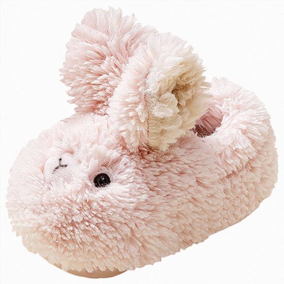 Cdudpw Kids House Slippers Boys Girls Comfort Cartoon Bunny Pattern Slip On Indoor Outdoor Casual Slippers(W210-Pink)