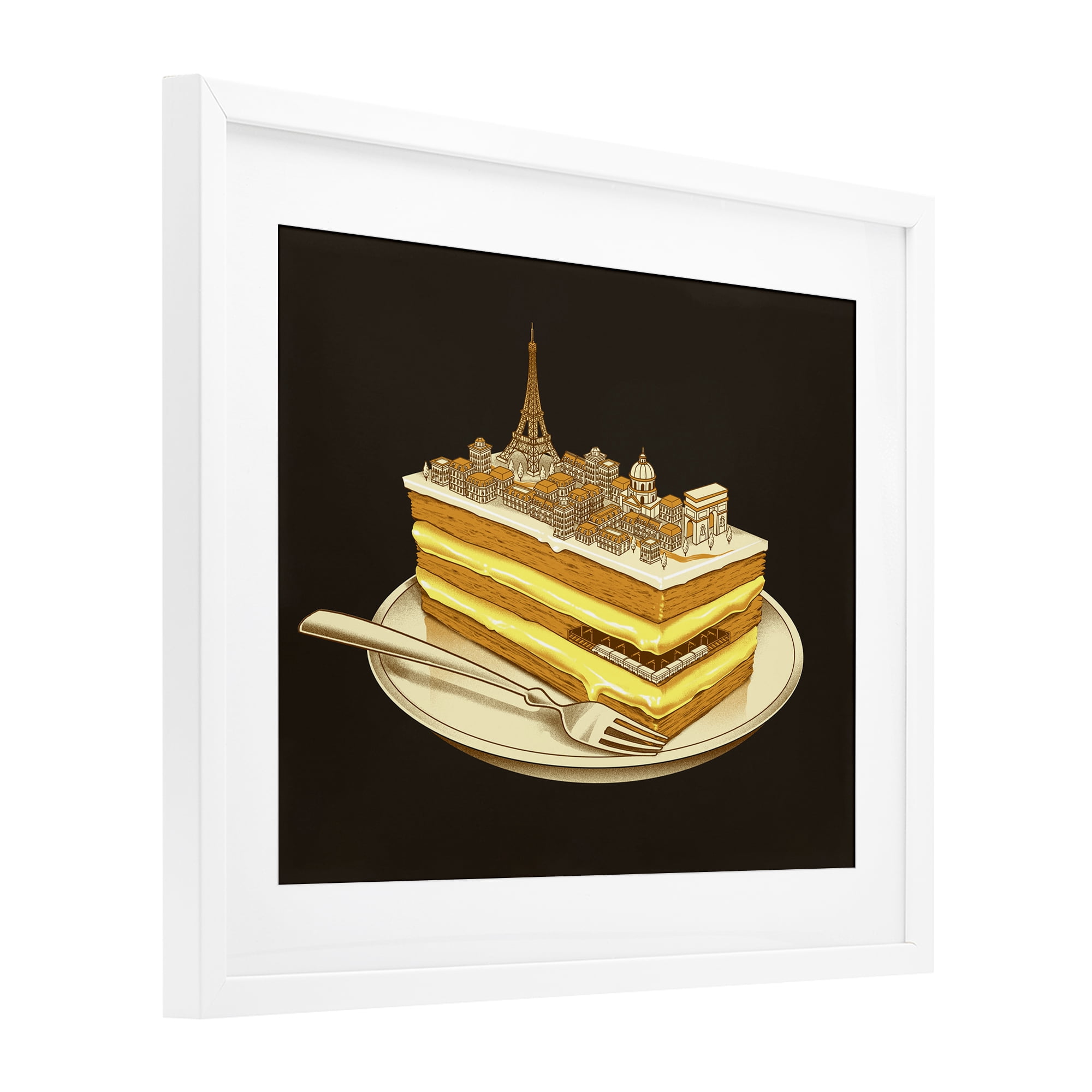 Stupell Industries Hungry For Travels Paris White Framed Print Under Glass, design by Tobe Fonseca