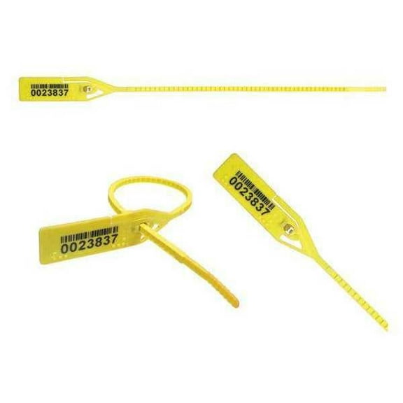 Elc Security Products Pull-Tight Seals,Yellow,Unfinished,PK250 061RIML128PPYL
