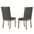 thumbnail image 2 of Weston Home Kirk Nailhead Accent Parson Linen Dining Chair, Set of 2, Charcoal, 2 of 7