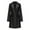 Black, variant on Women's Mid-Length Leather Trench Coat, Long Sleeve Faux Leather Jacket, Classic Faux Leather Coat, Casual Outerwear, Office Wear Coat Black L