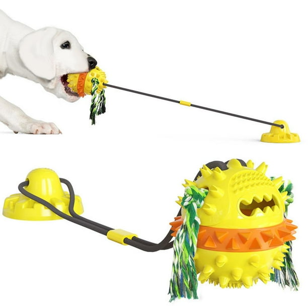 Pet Dog Chew Suction Cup Tug of War Toys Cleaning Toy for Dogs Yellow Walmart