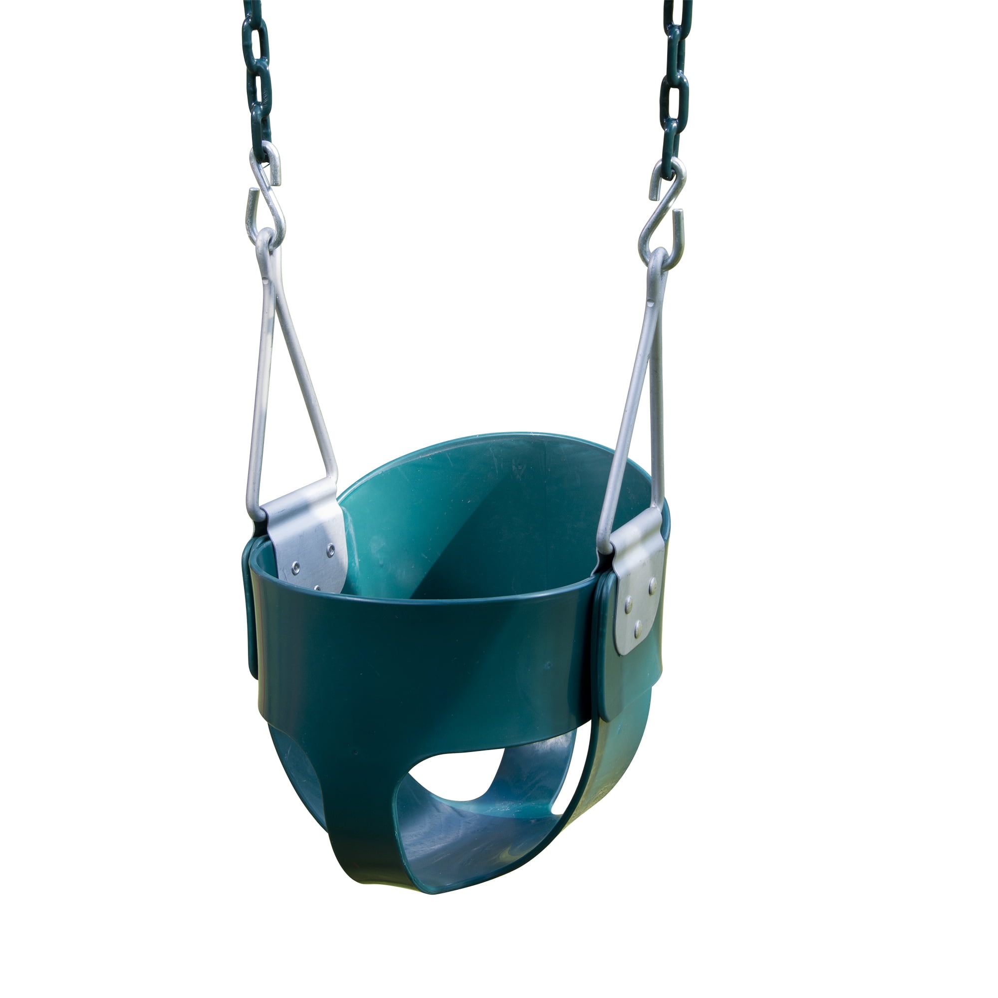 Swing-N-Slide Full Bucket Swing - Green with Green Coated Chains ...