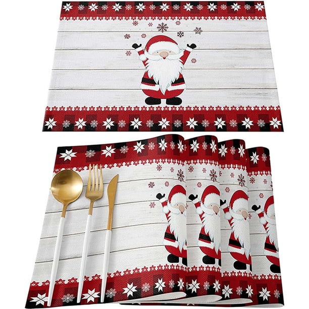 Christmas Decorations Linen Faceless Doll Table Mat Doll Insulation Mat Table Dress Up