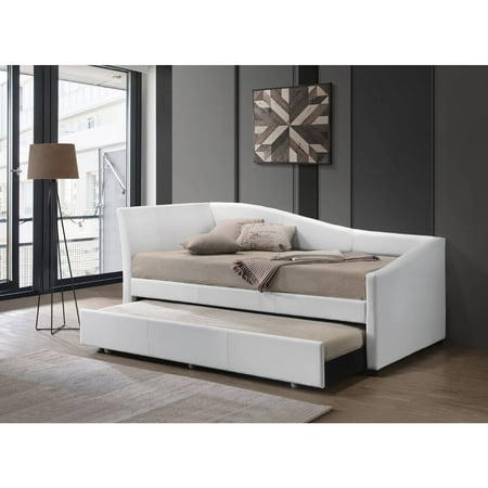 CLEARANCE! ACME Jedda Daybed & Trundle (Twin Size)  White PU (1Set/3Ctn) 39400