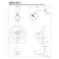 thumbnail image 3 of Kingston Brass KB36310PLT Single-Handle Wall Mount Tub and Shower Faucet Trim Only, Polished Chrome, 3 of 3