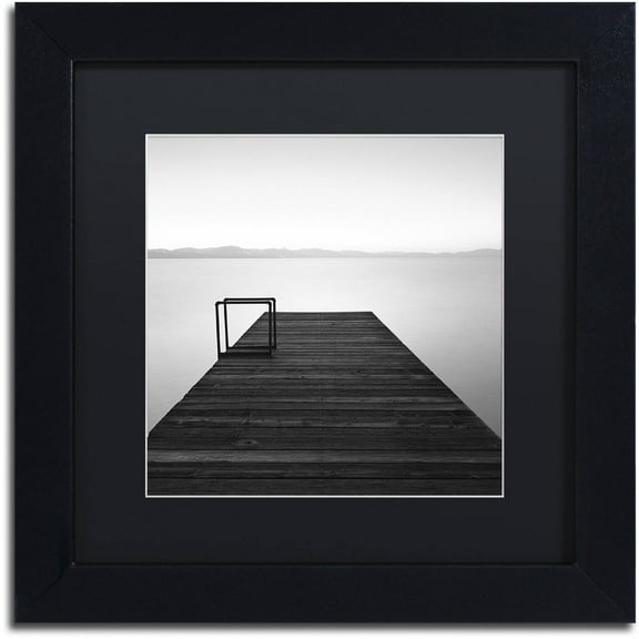 Trademark Fine Art "Cube" Canvas Art by Moises Levy Black Matte, Black Frame