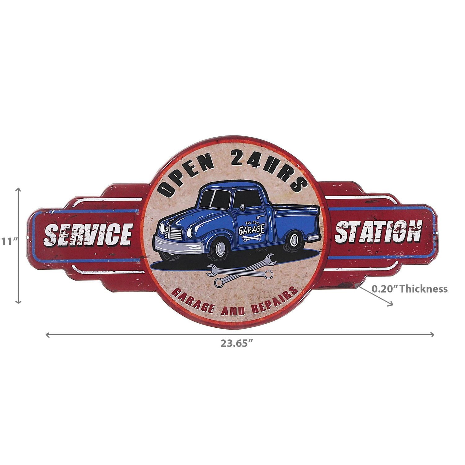 IH Casa Decor Embossed Metal Wall Sign Service Station