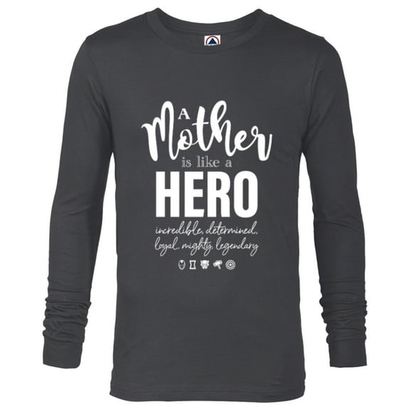 Marvel A Mother Is Like A Hero - Long Sleeve T-Shirt for Men - Customized-Charcoal Heather