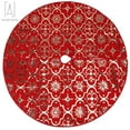 thumbnail image 3 of Gustave 48 inch Snowflake Christmas Tree Skirt Ornament Xmas Tree Skirt and Hanging Stocking Decoration Holiday New Year Party Supply, 3 of 8