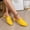 Yellow, variant on WZX Mules for Women Low Block Heel Closed Round Toe Slip on Backless Mules Shoes Comfortable Casual Classic Shopping Dating Party Slides Loafer Shoes
