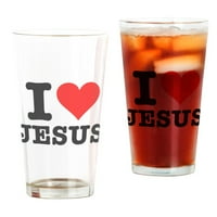CafePress I Heart Jesus Pint Glass, Drinking Glass, 16 oz. CafePress