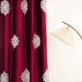 thumbnail image 3 of VOGOL Red Embroidered 80% Blackout Curtains for Living Room, Luxury Velvet Curtain Window Panels for Bedroom, 1 Set, W52"xL84", 3 of 7
