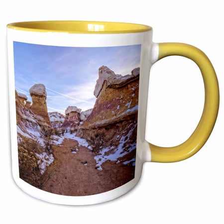 3drose, Hoodoo Junction at Paint Mines, Colorado, 11oz Two-tone Yellow Mug